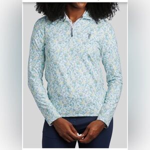 Floral Quarter-Zip Pullover